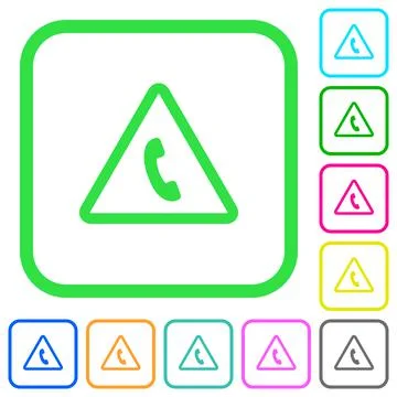 Emergency call vivid colored flat icons Illustrazione stock