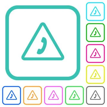 Emergency call vivid colored flat icons Illustrazione stock