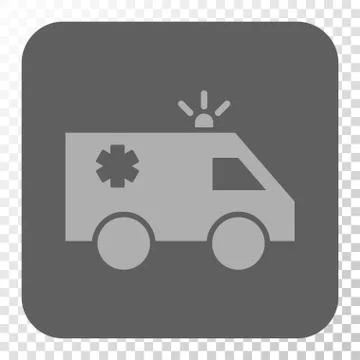 Emergency Car Rounded Square Button Stockillustratie