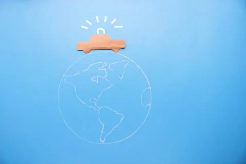 Emergency car on the world map Stock Photos