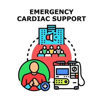 Emergency cardiac support and first aid training concept Stock Illustration