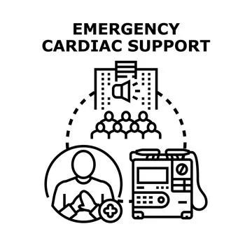 Emergency cardiac support and first aid training concept Stock Illustration
