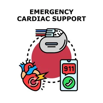 Emergency cardiac support system protecting heart health Stock Illustration