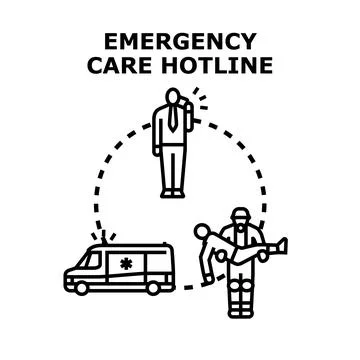 Emergency care hotline calling for rapid medical assistance Stock Illustration