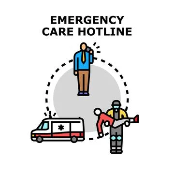 Emergency care hotline calling for rapid medical assistance Stock Illustration