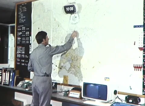 EMERGENCY CENTRE HEADQUARTERS CFA, AUSTRALIAN BUSHFIRES (1982) Stock Footage 252108486