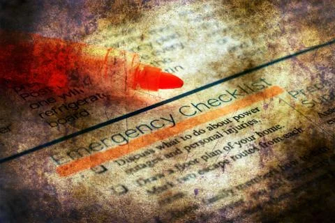 Emergency checklist grunge concept Stockillustratie