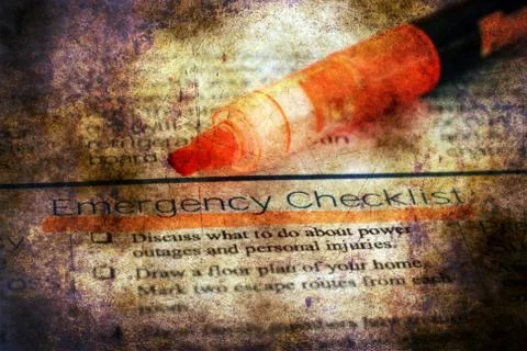 Emergency checklist grunge concept 스톡 일러스트
