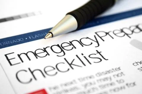 Emergency checklist Stock Photos