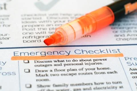 Emergency checklist 스톡 사진
