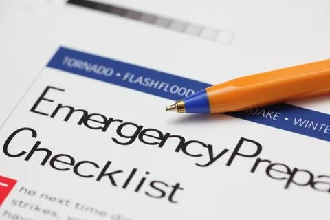 Emergency checklist Foto stock