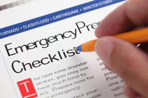 Emergency checklist 写真素材