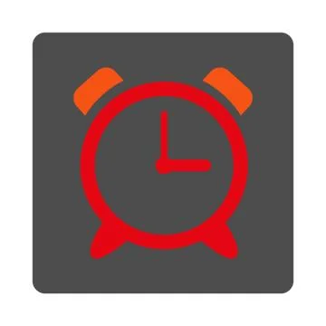 Emergency Clock Rounded Square Button Stock Illustration
