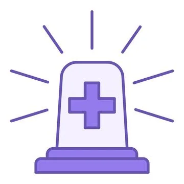 Emergency Color Icon. Vector Icon Of Flashing Light On. Siren, Alarm, Alert.. イラスト素材