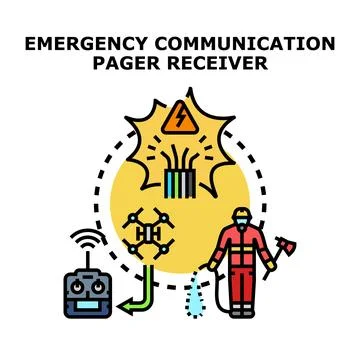 Emergency communication pager receiver concept vector 스톡 일러스트