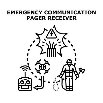 Emergency communication pager receiver concept vector 스톡 일러스트