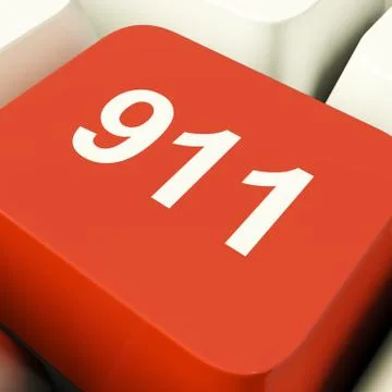 Emergency computer key showing fire police or medical rescue Illustrazione stock