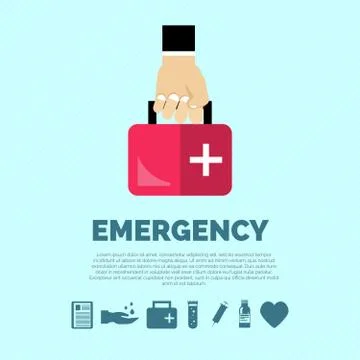 Emergency Concept Flat Stock Illustration