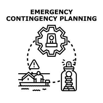 Emergency contingency planning for financial security and disaster preparedne イラスト素材