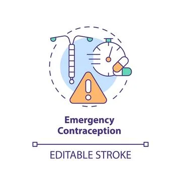 Emergency contraception concept icon Stock Illustration