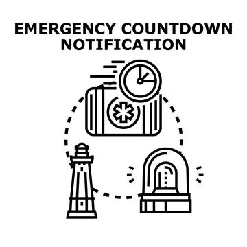 Emergency countdown notification concept vector illustration Stock Illustration