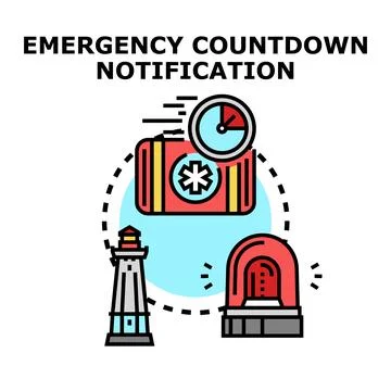Emergency countdown notification concept vector illustration Stock Illustration