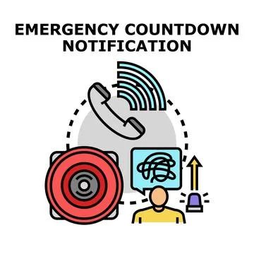 Emergency countdown notification system concept illustration Stock Illustration
