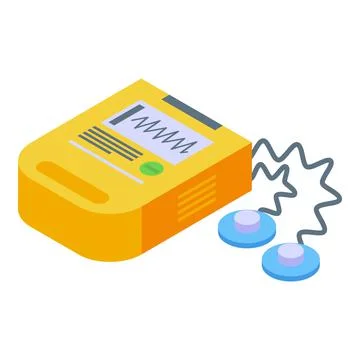 Emergency defibrillator icon isometric vector. Heart aed イラスト素材