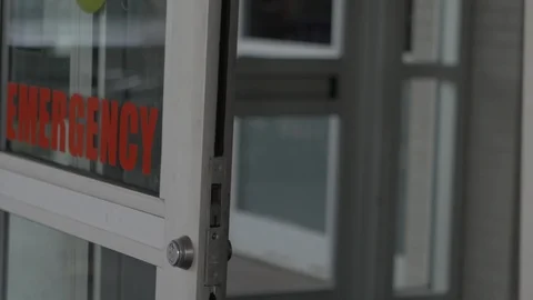 Emergency Door Opens and Closes Stock Footage 101646592