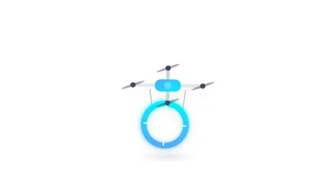 Emergency Drone with Glowing Life-Ring Flight Animation Stock-Footage 346131004