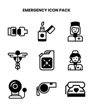 Emergency DuoTone Icons Pack Stockillustratie