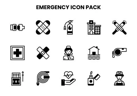 Emergency DuoTone Icons Pack Stockillustratie