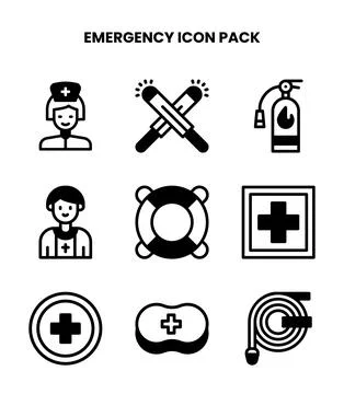Emergency DuoTone Vector Icons Pack Stock Illustration