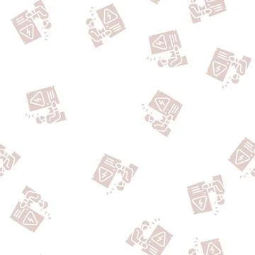 Emergency electricians glyph seamless pattern Stock Illustration