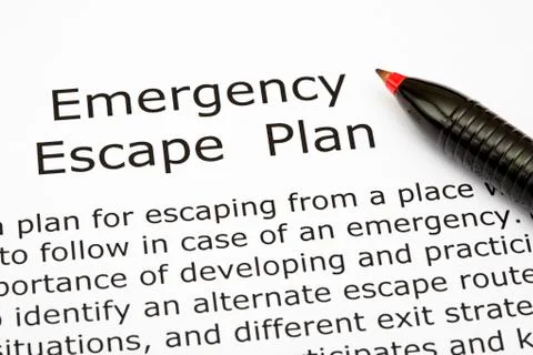 Emergency escape plan Stockfoto's