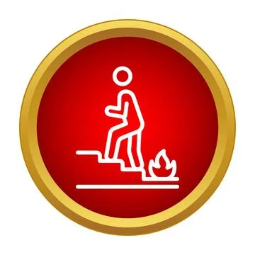 Emergency evacuation fire exit route icon sign Stock Illustration