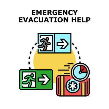 Emergency evacuation plan and rapid first aid delivery concept Illustrazione stock