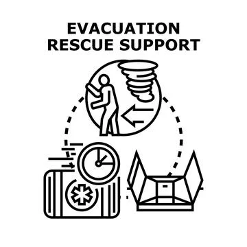 Emergency evacuation rescue support offering rapid response aid Stock Illustration