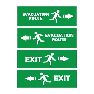 Emergency evacuation route icon Stock Illustration