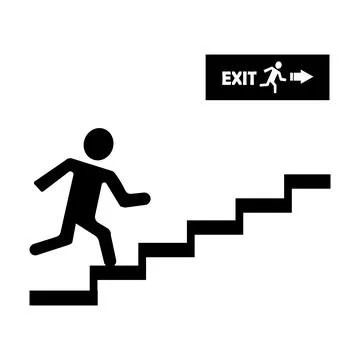 Emergency evacuation route icon Stock Illustration