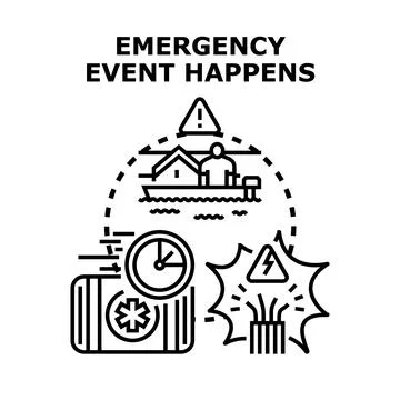 Emergency event concepts preparing for natural disaster Stock Illustration