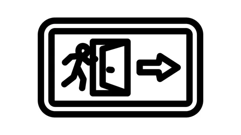Emergency exit alert line icon animation Stock Footage 326762635