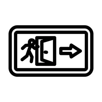 Emergency exit alert line icon vector illustration Stockillustratie