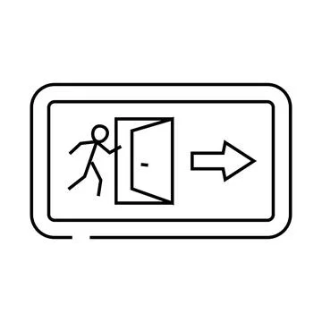 Emergency exit alert line icon vector illustration 库存插图