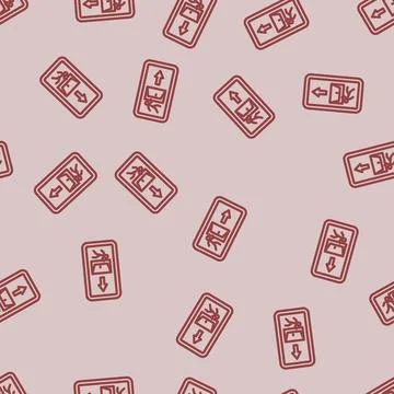 Emergency exit alert line vector seamless pattern 스톡 일러스트