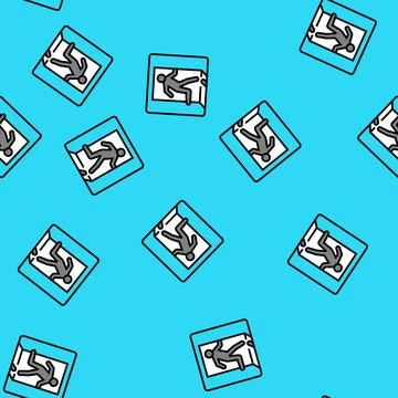 Emergency exit alert vector seamless pattern Stock Illustration