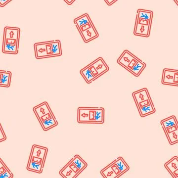 Emergency exit alert vector seamless pattern Stock-Illustration