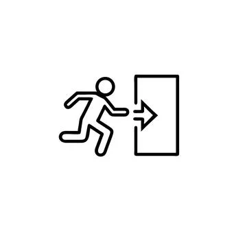 Emergency exit and entry door icon Stock Illustration