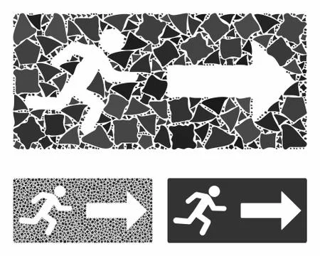 Emergency exit Composition Icon of Bumpy Items Stock Illustration