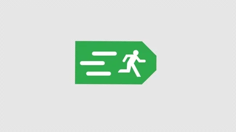 Emergency Exit concept icon loop animation video with alpha channel Stock Footage 277177915